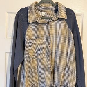 Ollie Arnes Blue and Beige Plaid Shirt